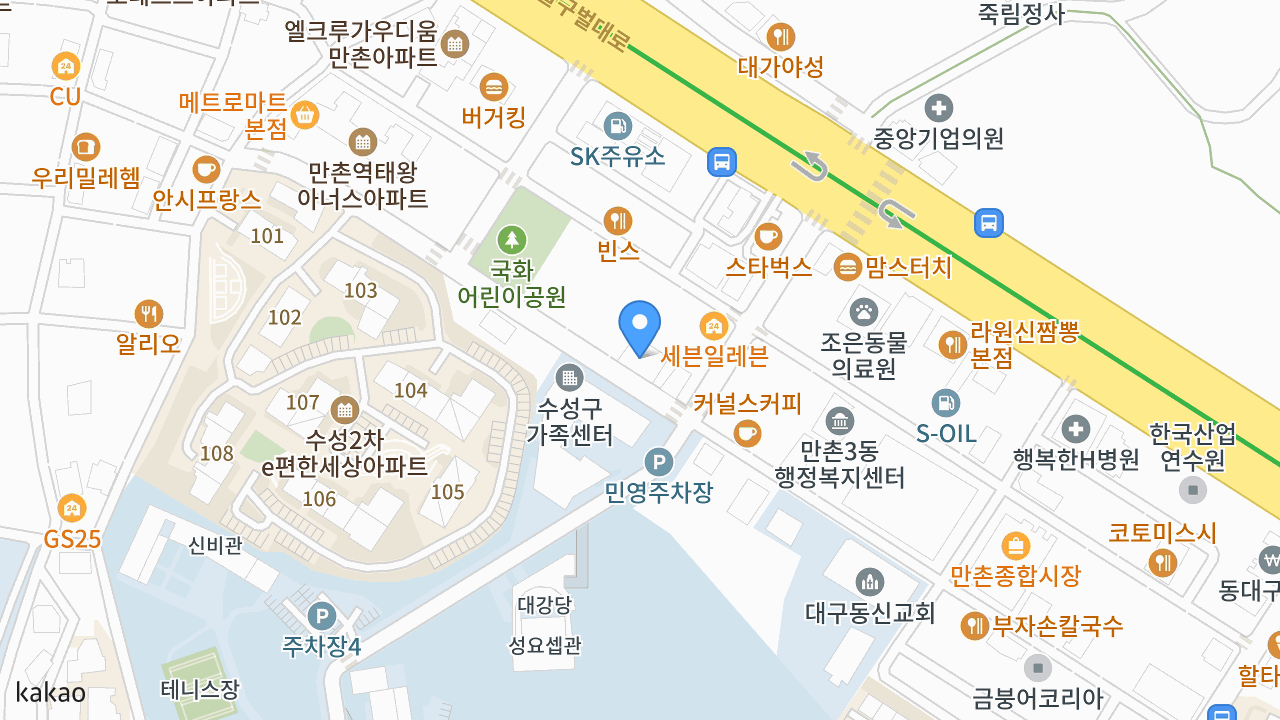 달인의찜닭 만촌본점 위치 지도