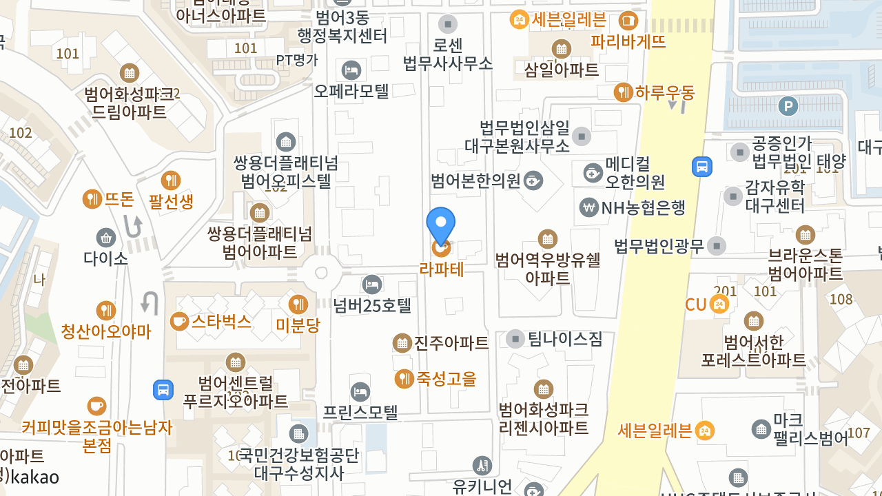 라파테베이커리 위치 지도