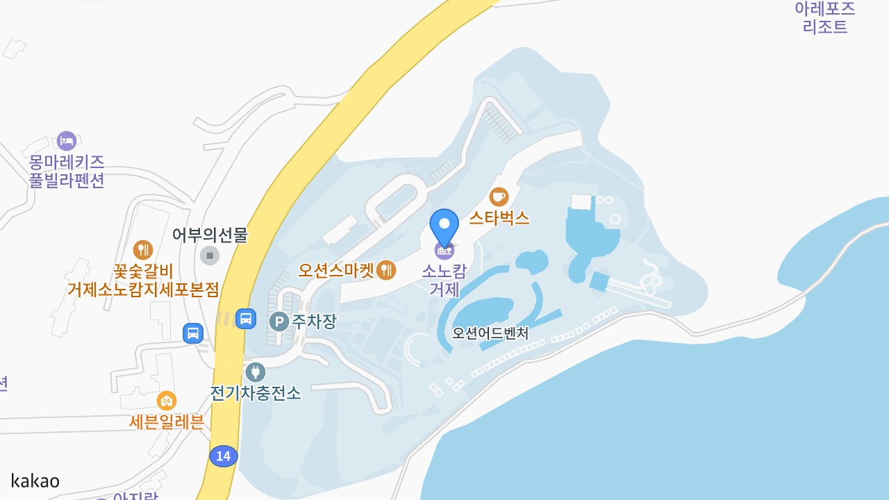 소노캄 거제 위치 지도
