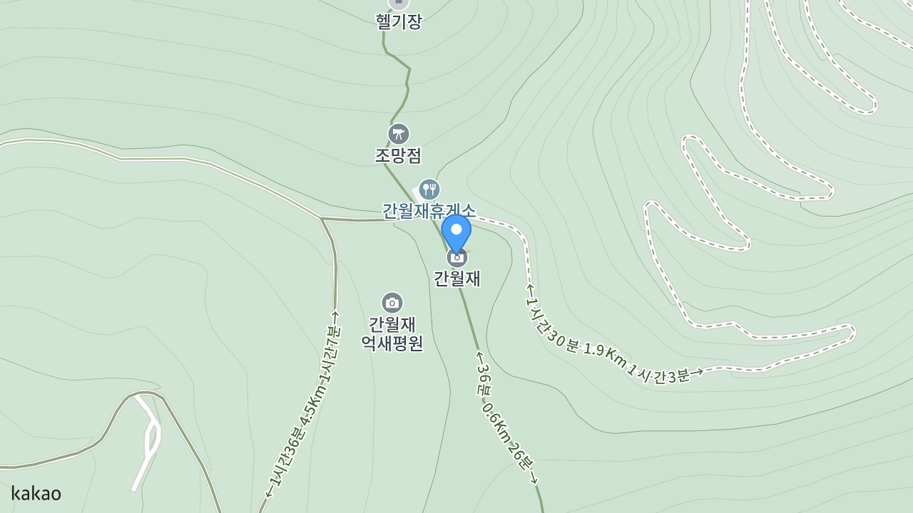 간월재 위치 지도